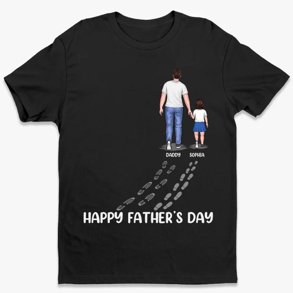 You Never Walk Alone - Family Personalized Custom Unisex T-shirt, Father's Day, Birthday Gift For Dad